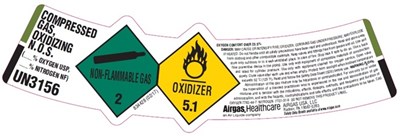 UN3156 label - Nitrogen Oxygen 3156